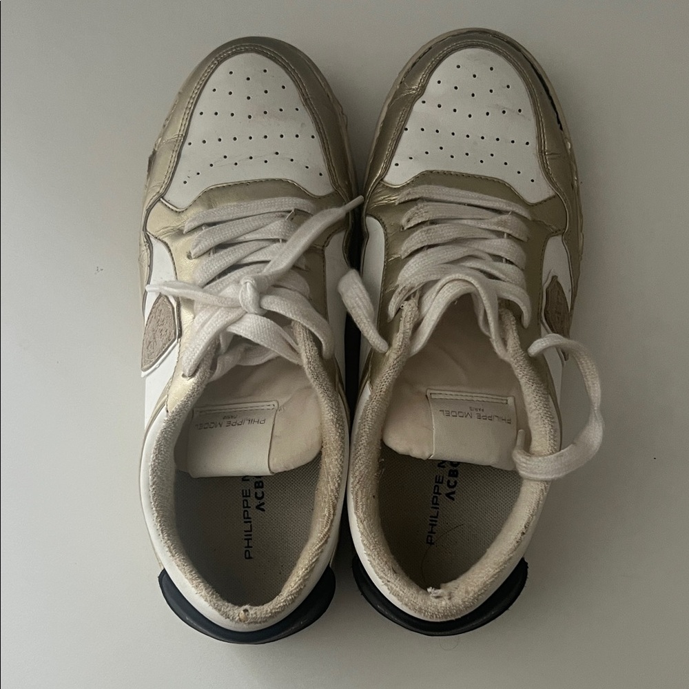 Philippe Model Men's White and Olive Sneakers